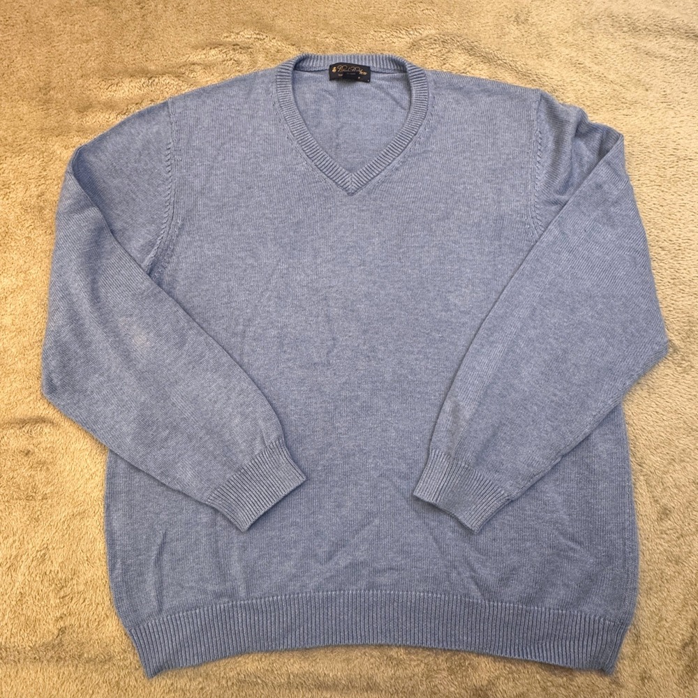 Brooks Brothers Men's Sweater Size XXL Light Blue Pullover Long Sleeve